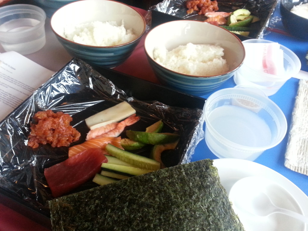 Ingredients for Sushi Making Workshop.