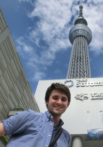 Getting a glimpse of Sky Tree before leaving Japan last year.