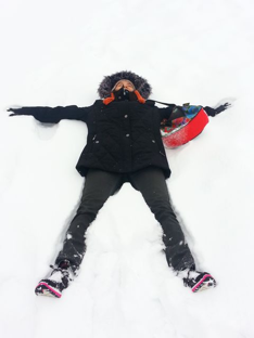 My first time lying on the thick snow completely. 