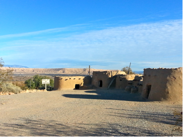 These are replicas of Native American homes built next to the original foundations on the left.