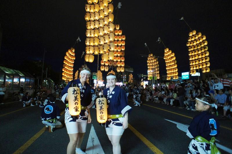 Kanto Matsuri, Akita, Japan 08/2013. I was able to participate in the biggest festival in Akita in which participants balance giant bamboo poles with lanterns on their hands, hips and foreheads.